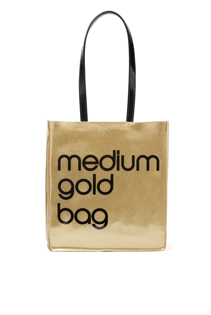 Bloomingdale's Medium Gold Tote Bag